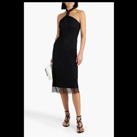 Helmut Lang Twisted fishnet halterneck midi dress - Picture 1 of 4